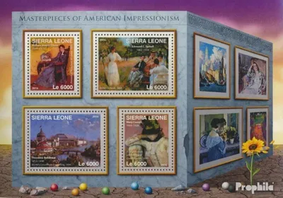 Produktbild von Briefmarken Sierra Leone 2016 Mi 7382-7385 Kleinbogen (kompl. Ausg.) postfrisch Amerikanischer Impressionismus