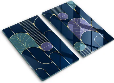 Produktbild von Glasschneideplatte - Herdabdeckplatte - 2x30x52 cm -Schneidebrett - Spritzschutz -Abstraktes Motiv