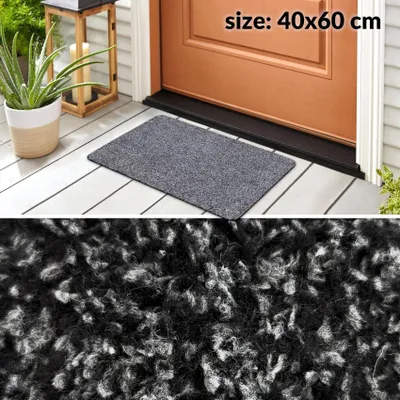 Produktbild von Fußmatte Türvorleger Bodenmatte Textil DOVER Tropfen Anthrazit Robust Wasserabweisend Breite 40 cm Länge 60 cm