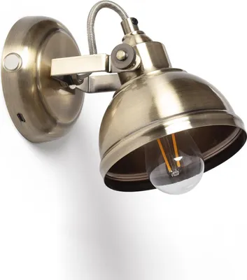 Produktbild von Wandleuchte Messing mit wiederaufladbarem USB-Akku Messing