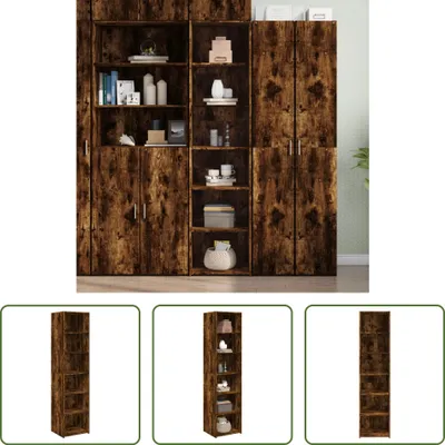 Produktbild von The Living Store Highboard Räuchereiche 45x41x185 cm Holzwerkstoff
