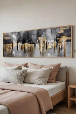 Image de Wallity, Artsmdfyty11-50120, Tableau décoratif encadré, multicolore, bois, 50 x 120 cm