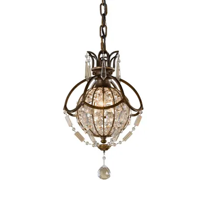 Zdjęcie produktu dla Żyrandol Bellini oksydowany brązowo-brytyjski brąz 1xE14x60W kryształ wym:198x22,2x22,2cm IP20 Feiss