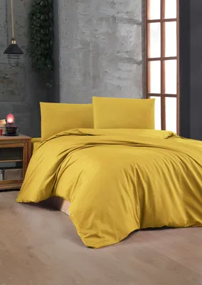 Produktbild von L'Essentiel Linge de Maison, Dark Yellow, Bettwäsche-Set, Dunkelgelb, 100 % BAUMWOLLE RANFORCE, 140 x 200 cm