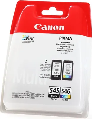 Obrázok produktu pre Canon PG-545 / CL-546 Multipack - 2 balenia - 8 ml - čierna, farebná (azúrová, purpurová, žltá)