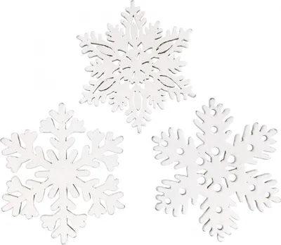 Produktbild von Streudeko Schneeflocke Eiskristall Holz Weiß Tischdeko Weihnachten 3,5cm 72 Stück