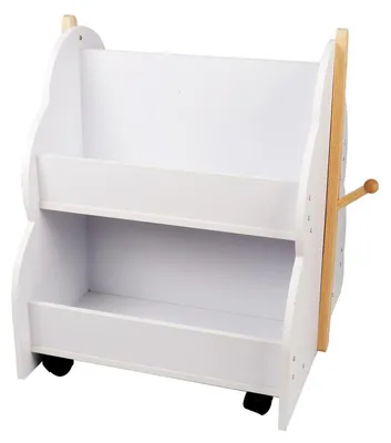 Immagine prodotto di Libreria per bambini, legno, 2-in-1, mini libreria, adatta a bambini da 1 a 5 anni, colore bianco, dimensioni 50 x 50 x 54 x 61 cm