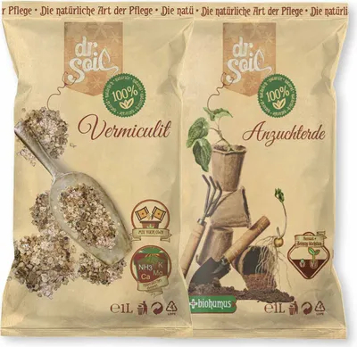Produktbild von Dr.Soil Pflanzenpflegepaket für Setzlinge mit Vermikulit und Anzuchtsubstrat