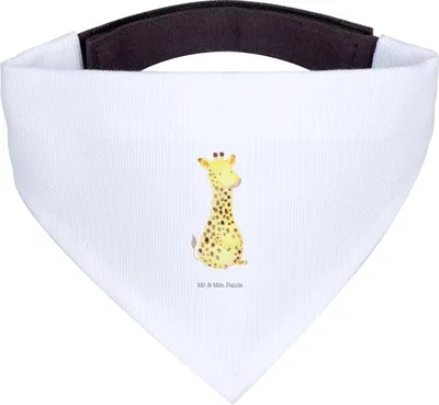 Produktbild von Mr. & Mrs. Panda Halstuch Hund Giraffe Zufrieden - Weiß - Geschenk, Hunde, Hundeschal, Afrika, Tuch, Glück, Abenteuer, Hundehalstuch, Für