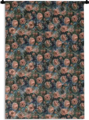 Produktbild von MuchoWow® Wandteppich Wandbehang Rosen - Aquarell - Rosa 120x180 cm Tapisserie Dekoration Wandtuch - Schlafzimmer - Dekorationen für das Haus
