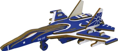 Produktbild von Woodcraft 3D-Puzzle aus Holz Jagdflugzeug SU27