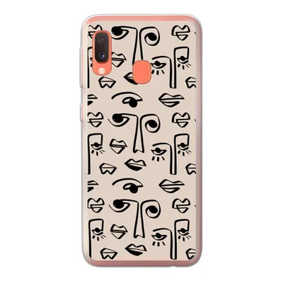 Produktbild von MuchoWow® Handyhülle Schutzhülle Hülle für Samsung Galaxy A20e Muster - Lippen - Strichzeichnungen Silikon Softcase Handy Hülle - Abdeckung