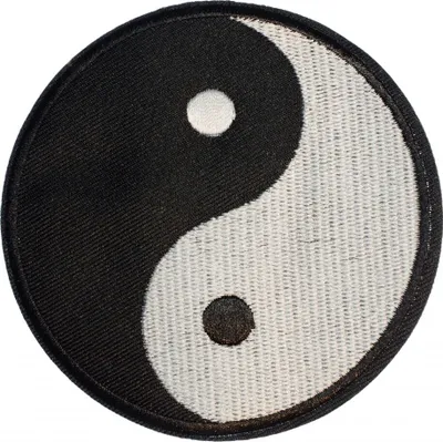 Produktbild von Yin Yang Bügelbild Aufnäher Aufbügler Miniblings Zeichen schwarz weiß 9cm