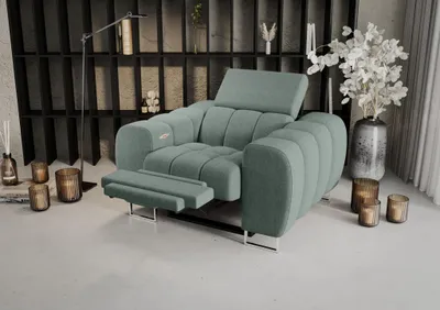 Productafbeelding van Relaxfauteuil BASTIEN RELAX, bekleed met stof Gemma in mintgroen