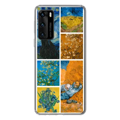 Produktbild von MuchoWow® Handyhülle Schutzhülle Hülle für Huawei P40 Van Gogh - Collage - Alte Meister Silikon Softcase Handy Hülle - Handytasche