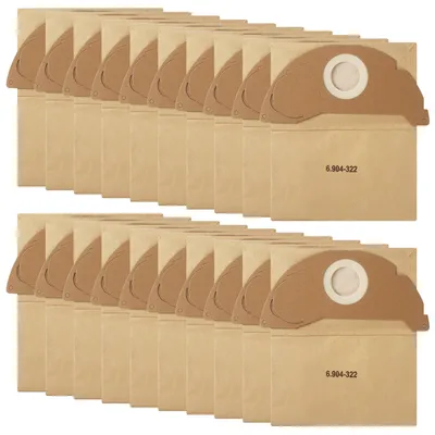 20 Papier-Staubsaugerbeutel WD2 für Kärcher WD 2