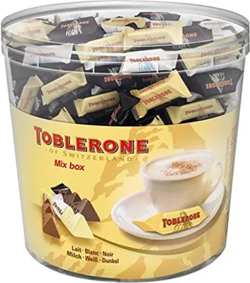 Produktbild von Toblerone Milk Dark White Miniatures Mix Box einzeln verpackt 904g