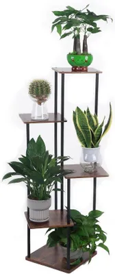 Productafbeelding van Famanu plantenrek, metaal - 5 niveaus - zwart