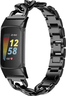Produktbild von INF Armband kompatibel mit Fitbit Charge 3/4 Edelstahl Schwarz