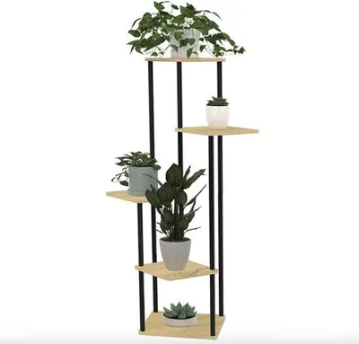 Immagine prodotto di Portavasi in legno in stile industriale - 106 cm - Design moderno - Effetto legno - Soggiorno - Resistente - Lussuoso - Intramontabile