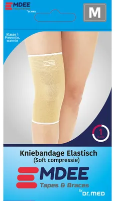 Productafbeelding van Emdee Elastic support knie maat M huidskleur (1 stuk)