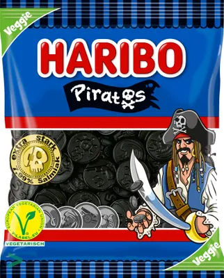 Produktbild von Haribo Piratos Lakritz extra würzig extra stark (1x175G) + usy Block