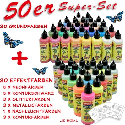 Produktbild von Window Color 50 Farben SUPER-Set Fenstermalfarbe Fensterbild Malfarbe Glasfarbe