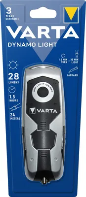 Obrázek produktu pro Varta Dynamo Light LED, Ruční svítilna, Černá, Šedá, Plast, CE, LED, 3 lamp
