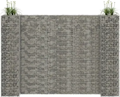 Immagine prodotto di The Living Store Cesto per piante in gabbione ad H in filo d'acciaio 260x40x180 cm