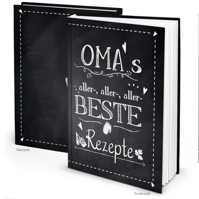 Produktbild von Rezeptbuch zum Eintragen OMAS ALLERBESTE REZEPTE in DIN A4 - leeres Kochbuch für Familienrezepte mit Metalleckenohne Metallecken