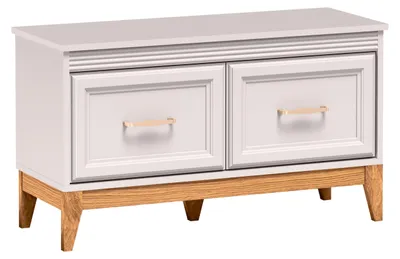 Produktbild von MIRJAN24 Schuhschrank Windsor W-20, Stilvoll Wohnzimmer, Schrank mit zwei Schubladen (Farbe: Cashmere)