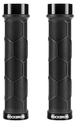 Image de Poignée de guidon pour vélo, silicone antidérapant, design ultra-léger, noir