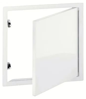 Stahl-Visiteklappe 300x300 mm, weiß, lackiert