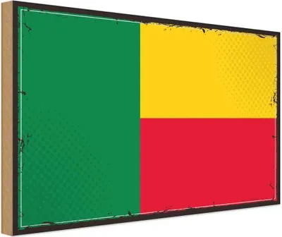 Zdjęcie produktu dla vianmo Drewniany znak 12x18 cm Benins Flag of Benin