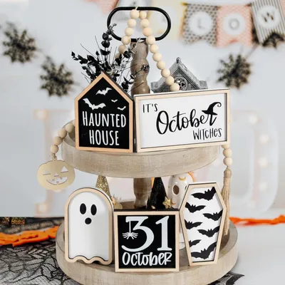 Produktbild von Halloween-Dekorationen | 6-teiliges Halloween-Tablett-Dekor |