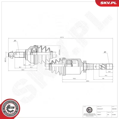 Produktbild von ESEN SKV 40SKV062 Antriebswelle Vorne Rechts für OPEL Vivaro A Kastenwagen (X83) Vivaro A Combi (X83) Vivaro A Pritsche / Fahrgestell (X83)