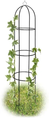 Produktbild von Famanu Rankhilfe Obelisk 190 cm Wetterbeständig - Pflanzenstütze für Blumen und Rosen - Grün
