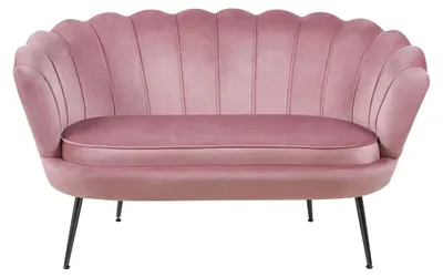 Produktbild von Elegantes Zweisitzer-Sofa IGLIKA – rosa / schwarze Beine