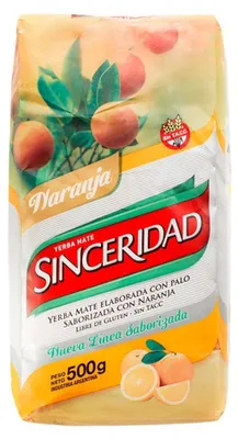 Productafbeelding van Yerba Mate Sinceridad, sinaasappel smaak (Pomarańczowa), 0,5 kg / 500 gram