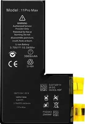 Produktbild von Clappio, Ersatz-Akku ohne BMS (3969mAh) für Apple iPhone 11 Pro Max, Schwarz