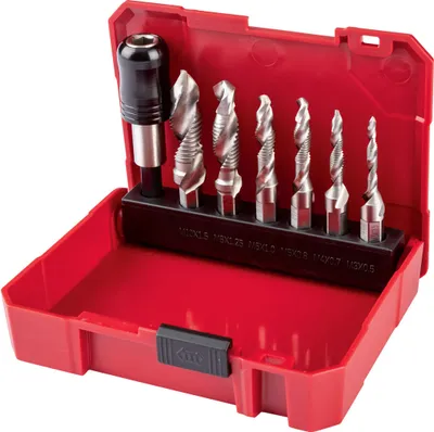 Produktbild von PARKSIDE Kombi-Gewindebohrer Bohrersatz Bohrer 7-teilig M3/M4/M5/M6/M8/M10