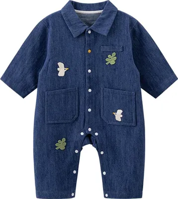 Immagine prodotto di Tutina neonati in cotone a maniche lunghe blu scuro 6-9 mesi