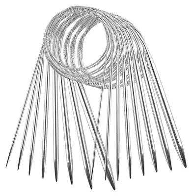 Produktbild von Rundstricknadeln, 100 cm, Metall, Edelstahl, 2 mm/2,5 mm/3,5 mm/4 mm/4,5 mm/5 mm/7 mm/8 mm