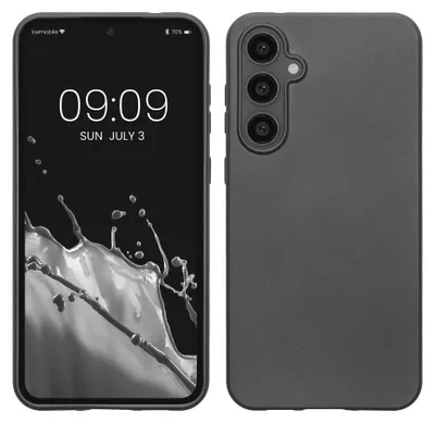 Produktbild von kwmobile Handyhülle für Samsung Galaxy S23 FE Hülle - Silikon Case metallisch schimmernd - Schutzhülle Cover - Metallic Grau