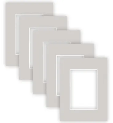 Passepartout-Set 5er 18x24 cm, 2,2 mm, kieselgrau, strukturiert