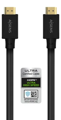 Produktbild von AISENS HDMI-Kabel V2.1 Ultra High Speed 8K@60Hz 48Gbps, schwarz, 5 m