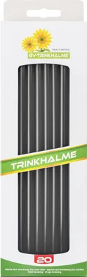 Produktbild von Mehrwegtrinkhalm aus -Kunststoff, 240 mm, schwarz, 20 Stück