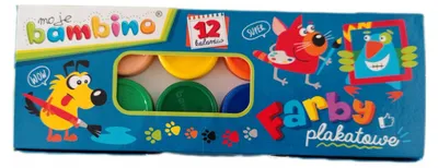 Produktbild von Bambino Plakatfarben Malkasten 12 Intensive Farben