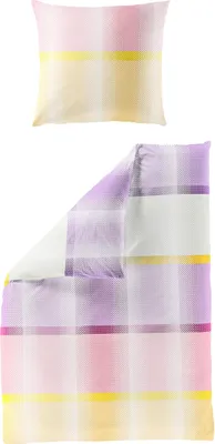 Produktbild von BIERBAUM Bettwäsche Mako-Satin bunt 155x220cm, mit 1 Kissen