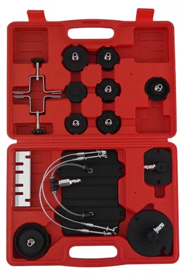 Produktbild von Adaptersatz für Bremsenentlüfter - Druckluft Bremsenentlüftungsgerät E20 - 13-teiliges Set - Universelle Bremsadapter